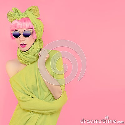 Glamorous lady bright style Stock Photo