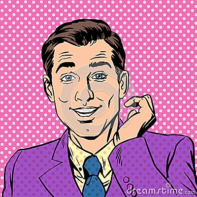 Glamorous man mod handsome mannered major playboy Vector Illustration