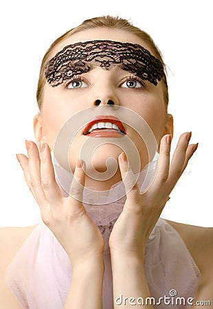 Glamour artistic woman closeup Stock Photo