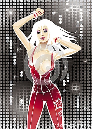 Glamour dancing girl Vector Illustration