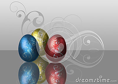 Glamour Easter Eggs Cartoon Illustration