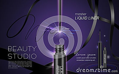 Glamour mascara ads Vector Illustration