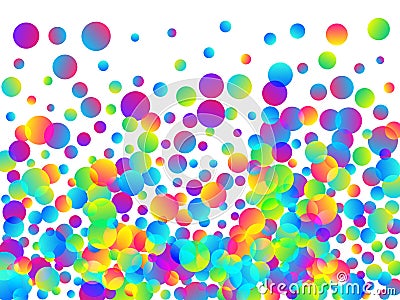 Glamour party confetti decoration vector background. Rainbow round elements new year decor Vector Illustration