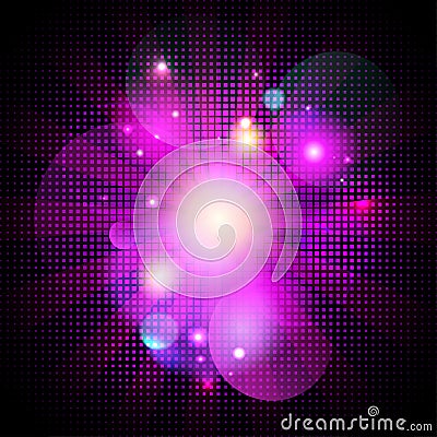 Glamour pink pop-art bokeh background with dots. Vector Illustration