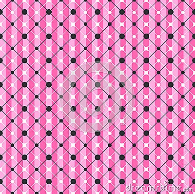 Glamour Pink Striped Geometric Pattern Vector Illustration