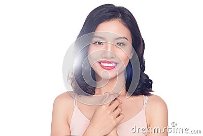 Glamour portrait of beautiful ASIAN woman model with nice makeup Stock Photo