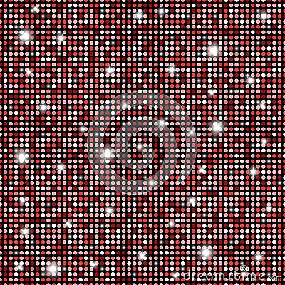 Glamour red, black and white shining rounds seamless texture background Vector Illustration