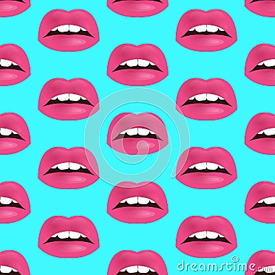 Glamour seamless lip pattern. Vector illustration for fashion design Vector Illustration