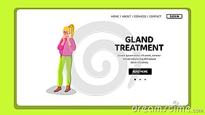 Gland Treatment Illness Woman In Clinic Vector Vector Illustration