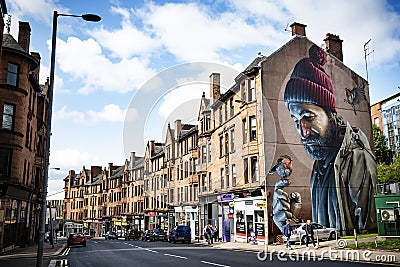 Glasgow city art street mural walk Editorial Stock Photo