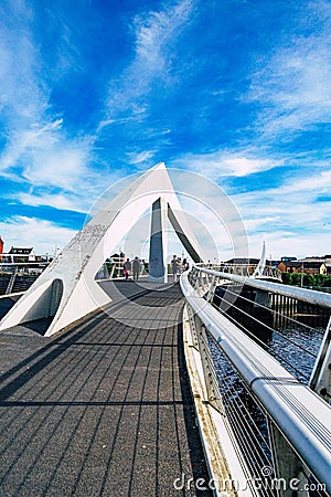 Glasgow Foot Bridge Over the River Clyde Editorial Stock Photo