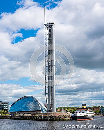 Glasgow Science Centre and the TS Queen Mary Editorial Stock Photo