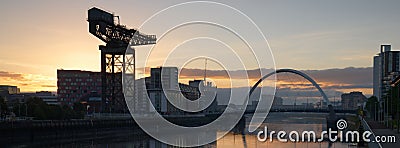 Glasgow, Scotland, UK, September 10th 2022, Clydeport Crane at Finnieston next to the Clyde Arc bridge in Glasgow Editorial Stock Photo