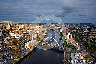 Glasgow, Scotland, UK, September 10th 2022, Glasgow squinty bridge over the River Clyde, less formally know as Squinty Editorial Stock Photo