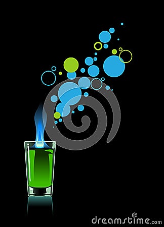 Glass of absinthe. Vector Illustration