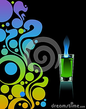 Glass of absinthe. Vector Illustration