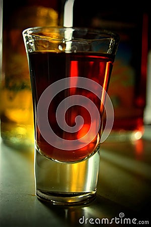 Glass of alcohol Stock Photo