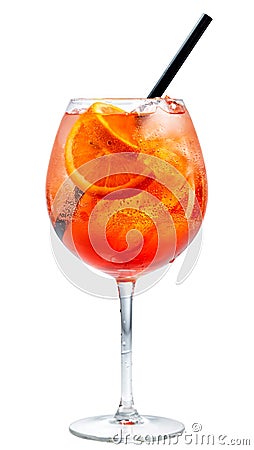 Glass of aperol spritz cocktail Stock Photo