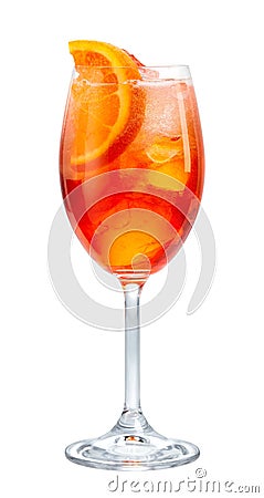 Glass of aperol spritz cocktail Stock Photo