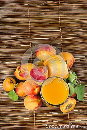 Glass apricot juice. Stock Photo