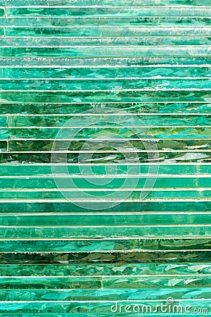 Glass background with stripe pattern in hue of green color Stock Photo