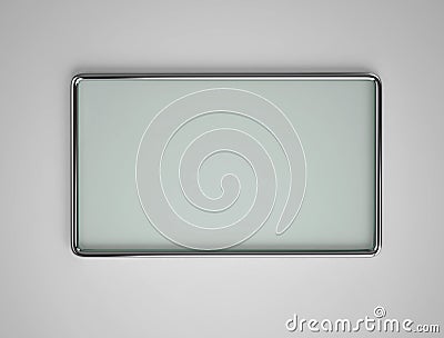 Glass banner with metallic frame Stock Photo