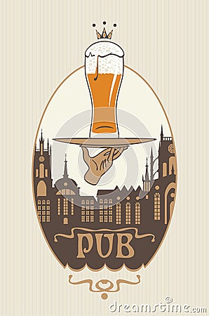 Glass of beer Vector Illustration