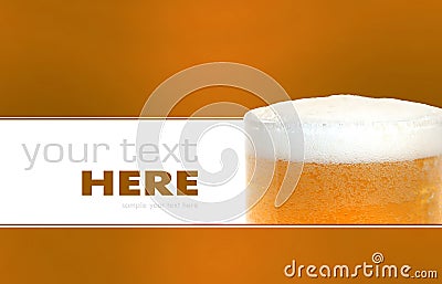 Glass of beer closeup with froth Stock Photo