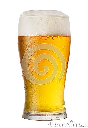 Glass of beer isolated on white background Stock Photo