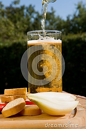 Glass beer with spume Stock Photo