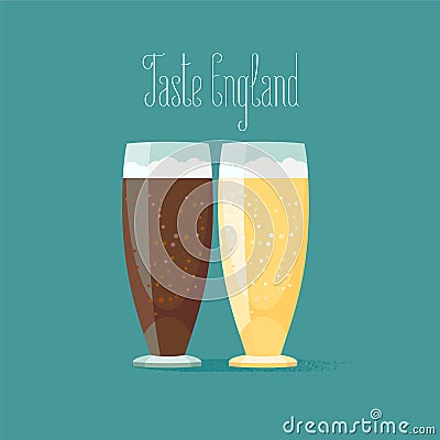 Glass of beer vector illustration Vector Illustration