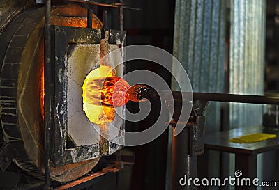 Glass Blowing Furnace Stock Photo