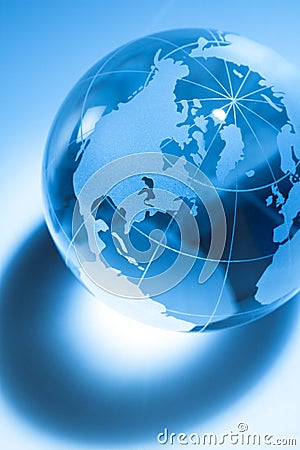 Glass Blue Globe Stock Photo