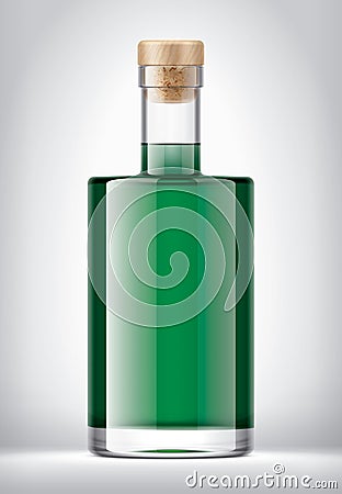 Glass Bottle on background. Vector Illustration