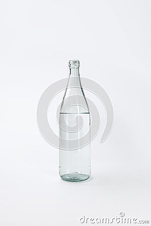 Glass bottle with calm mineral water Stock Photo