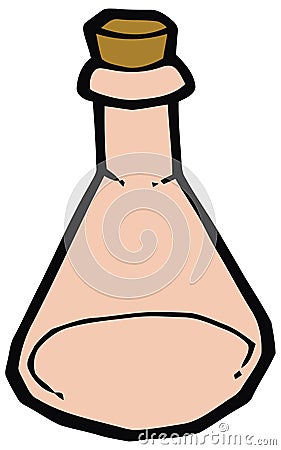 Glass bottle with cork vector drawing Vector Illustration