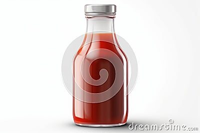 Glass bottle ketchup. Generate Ai Stock Photo