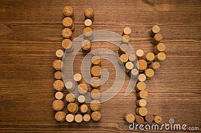 Glass and bottle made cork wine Stock Photo