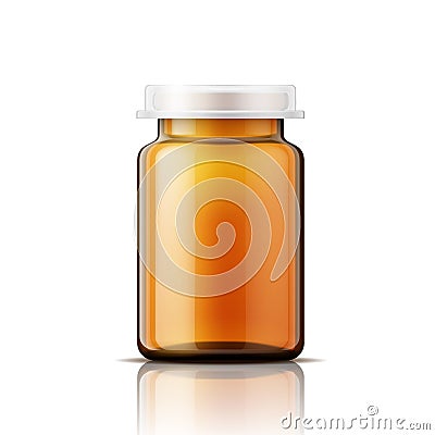 Glass bottle for pills Vector Illustration