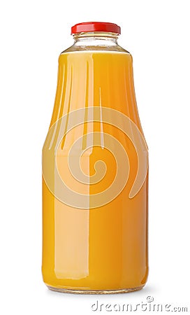 Glass bottle of pumpkin juice Stock Photo