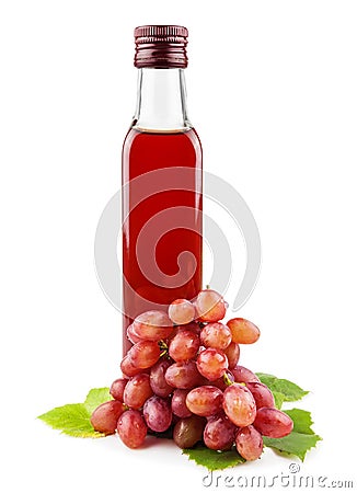 Glass bottle of red wine vinegar Stock Photo
