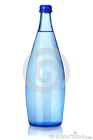 Glass bottle of soda water Stock Photo