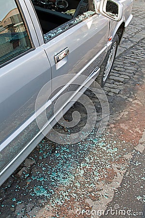 Glass breakage Stock Photo