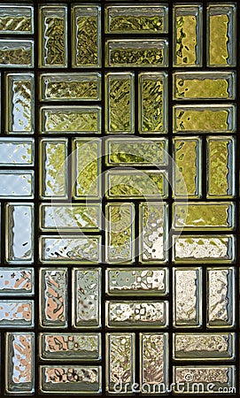 Glass brick wall Stock Photo