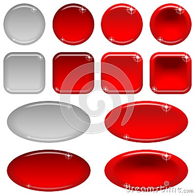 Glass buttons, set Vector Illustration