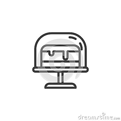 Glass cake stand line icon Vector Illustration