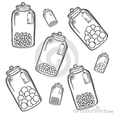 Glass candy jar Stock Photo