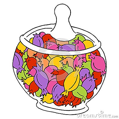 Glass Candy Jar Vector Illustration