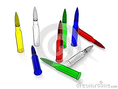 Glass cartriges Stock Photo