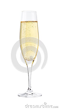 Full glass of champagne isolated on a white background Stock Photo